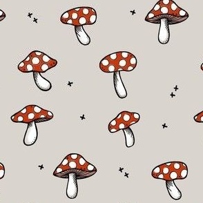 Mushrooms - smaller scale (warm grey)