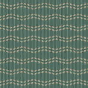 286 - Small scale Wallpaper reeds 1920s style forest green and taupe stylized wave art deco style, for modern minimalist wallpaper and curtains, home decor, duvet covers, table linen and more.