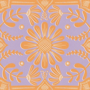 Boho Florals Orange Purple