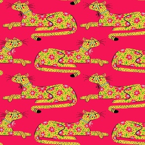 Grandmillennial Jungle Cheetah - Preppy Pink Background