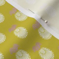 SMALL tribal sunshine pineapple block print - chartreuse and lilac