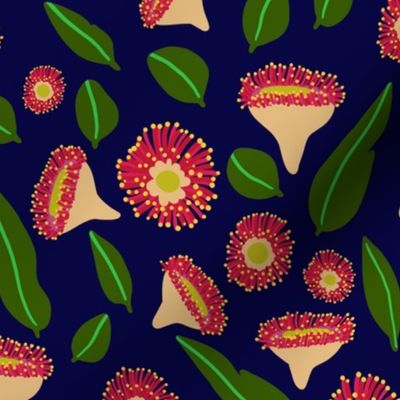 large Eucalyptus blossom navy