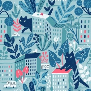 Navy giant cats in the city 520 dpi