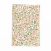 Bigger  Floral Illustrated 70s Vintage-peach