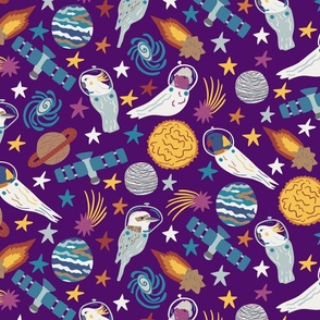 Large Purple Australian Birds Exploring Space