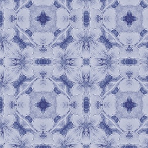 Painterly Flower Abstract - Steel Blue