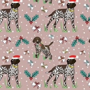 German shorthair pointer dog and puppy | Christmas dogs | mink pinkish grey