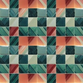 Small Orange and Teal Tile