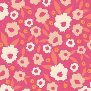 lovely Abstract flowers  pink bg