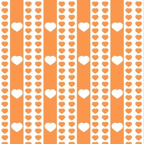 Scandi geometric hearts orange small size