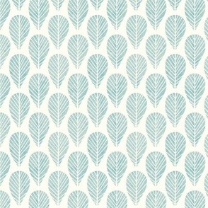 Leaf Stamp in Light Blue 3 inch repeat
