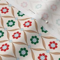 Christmas Mini floral geo foulard 