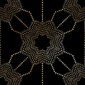 Star guide medallion - Black and faux gold