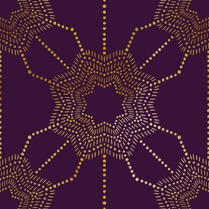 Star guide medallion - Purple  and faux gold
