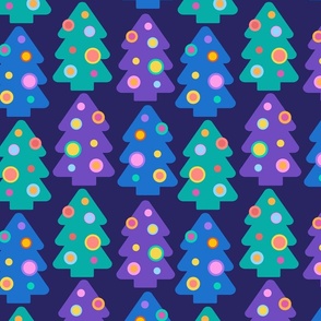Colourful Christmas trees