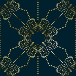Star guide medallion - Midnight blue and faux gold
