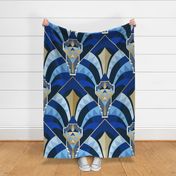 Modern Artdeco architecture arches blue - XL