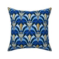 Modern Artdeco architecture arches blue - S