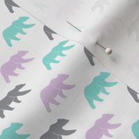 (small scale) bears - multi - teal purple grey - C22