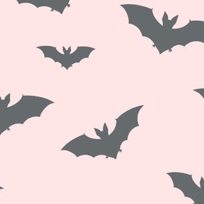 Bat Silhouettes dark grey on blush - large scale