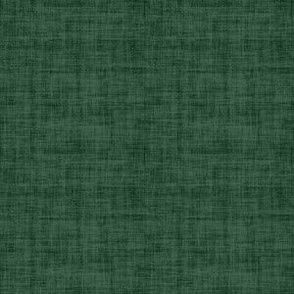 Hunter Green Linen Texture - Small Scale - Dark Forest Green 