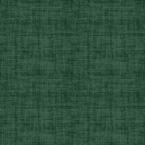 Hunter Green Linen Texture - Medium Scale - Dark Forest Green 