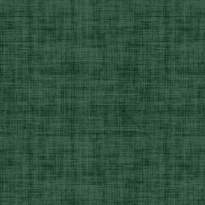 Hunter Green Linen Texture - Large Scale - Dark Forest Green 