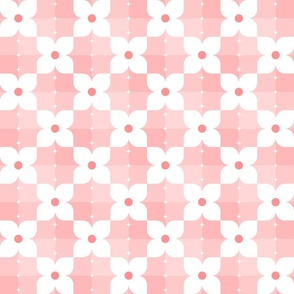 Creamy Strawberry Checkered Garden / Cottagecore / Medium