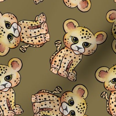 Cheetah Watercolor - Tan