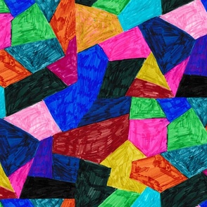 Colorful marker drawn triangles