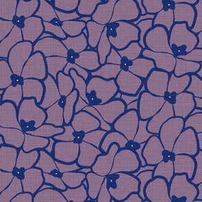 Empoe - Floral overlapped Blue and Purple | medium scale ©designsbyroochita