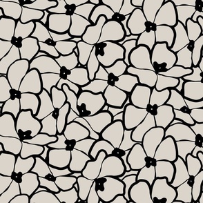 Empoe - Floral overlapped beige | medium scale  ©designsbyroochita