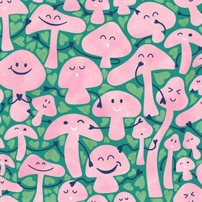 Funny Valentine - I have so mushroom in my heart | Green and Pink ©designsbyroochita