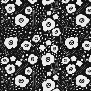 Floral Black and white regular scale ©designsbyroochita