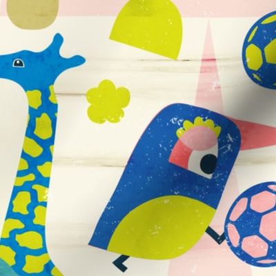 Game Room Kids Wallpaper | Animals | Multicolor | jumbo scale ©designsbyroochita