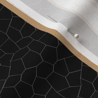 Jumbo Art Deco Geometric Rectangles in Cracked Black and Faux Gold with Off-White Eggshell Craquelure Pattern