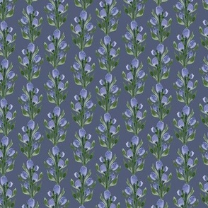 Small - Watercolour Violet Tulips Florals - Deep Blue