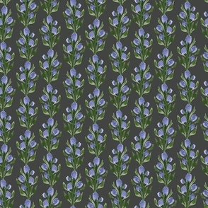 Small - Watercolour Violet Tulips Florals - Charcoal