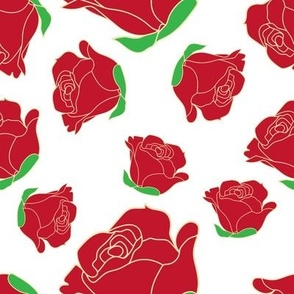 roses and leaves