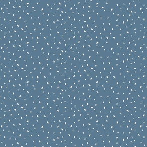 Winter White Scattered Dots on Serenity Blue