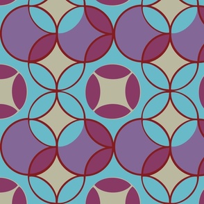 Abstract Geometric Buds and Seeds in blue and purple