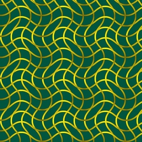 Gold Wavy Weave on Green