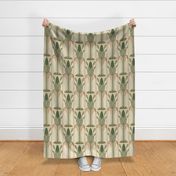 Art Deco Palms with Faux Gold "Foil" - Pink and Green (Jumbo)