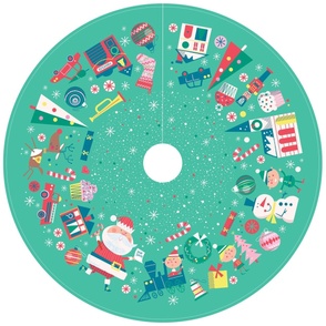 Xmas Confetti Tree Skirt (Green 24" diameter)