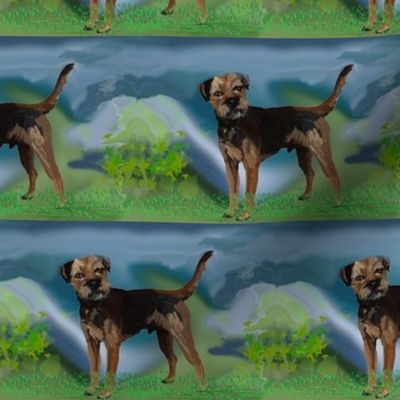 border terrier fabric