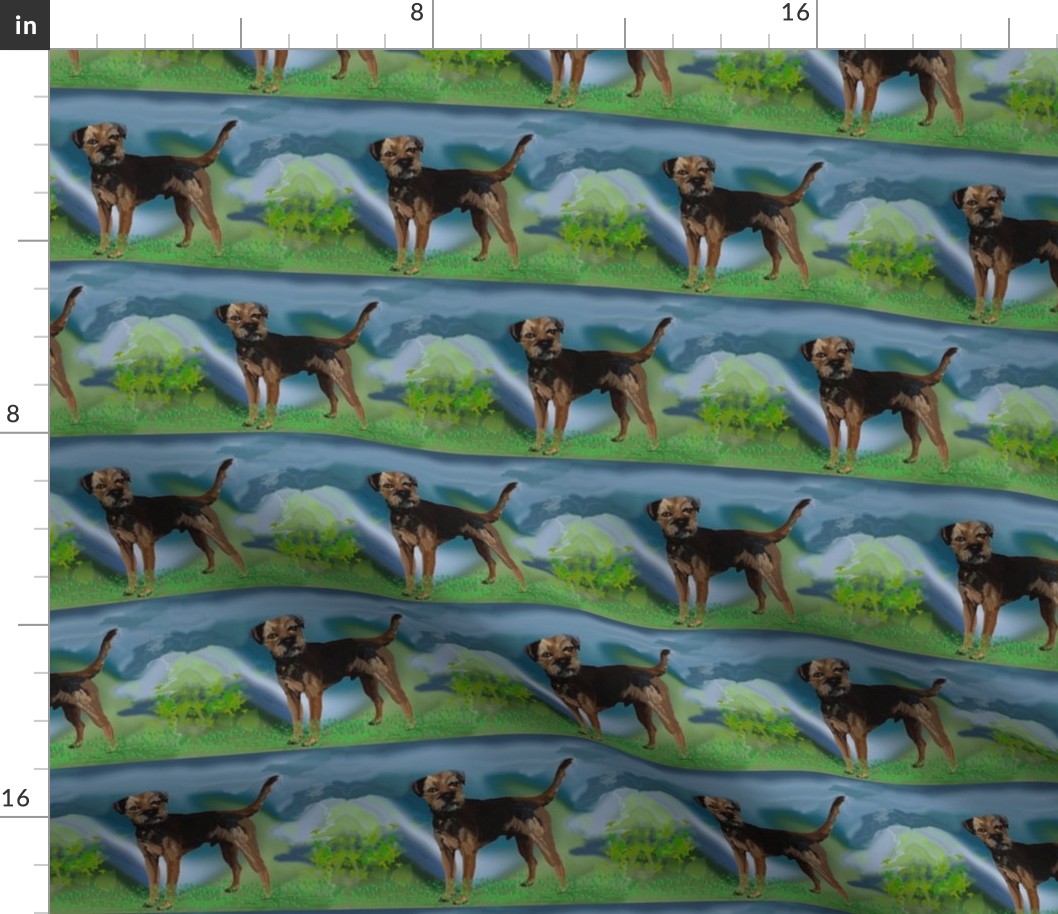 border terrier fabric