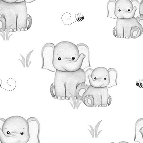 Safari Animals Elephant Gray Baby Nursery 