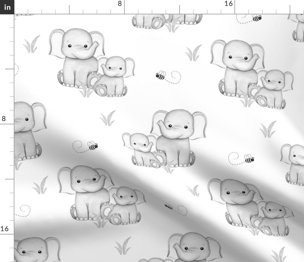 Safari Animals Elephant Gray Baby Nursery 