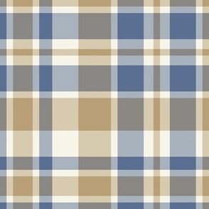 Plaid in Beige and Slate Blue