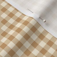 Gingerbread Vanilla Gingham Plaid / Cottagecore / Small